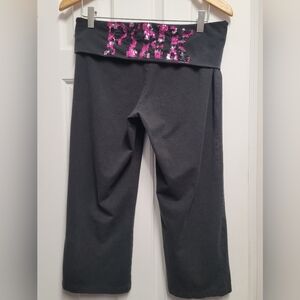 Pink Victoria's Secret Black & Pink Sequin Yoga Capris